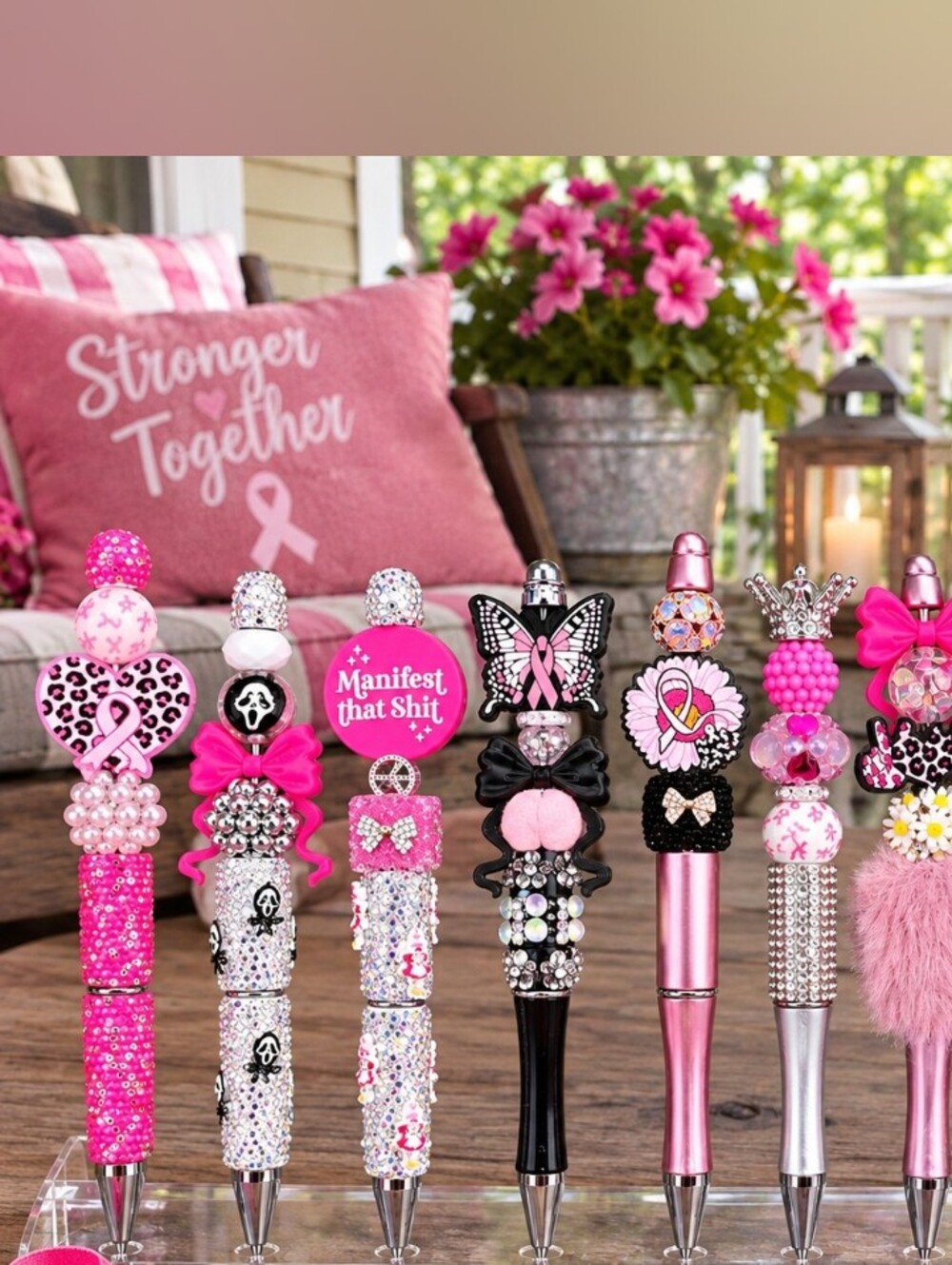 BREAST CANCER AWARENESS HAND JEWELED PENS (1)